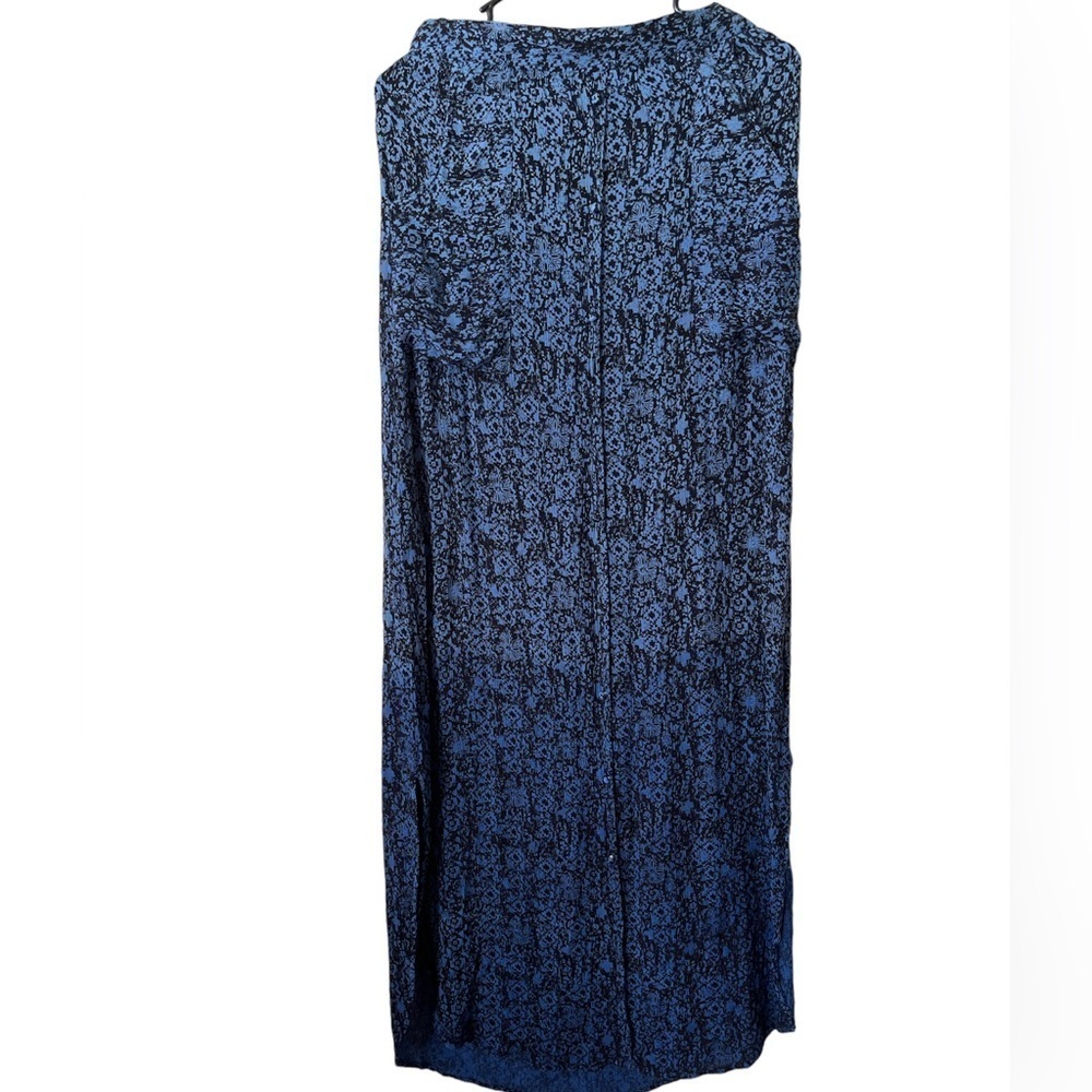 New Gimmicks Ombré maxi skirt curved hem buttons down front size M black blue